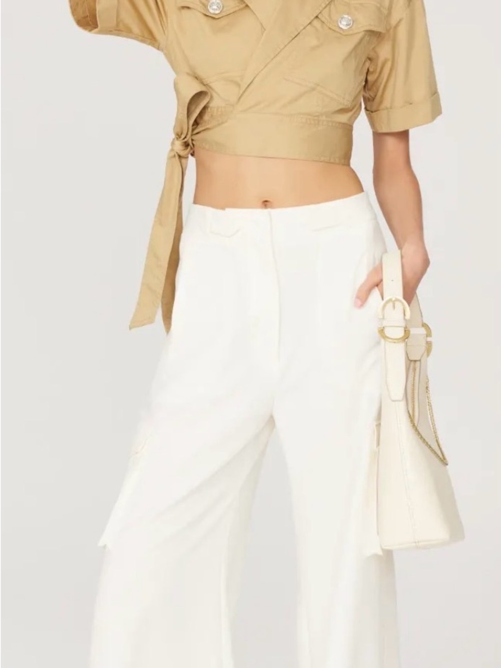 Derek Lam 10 Crosby Cropped Wrap Utility Top Trousers